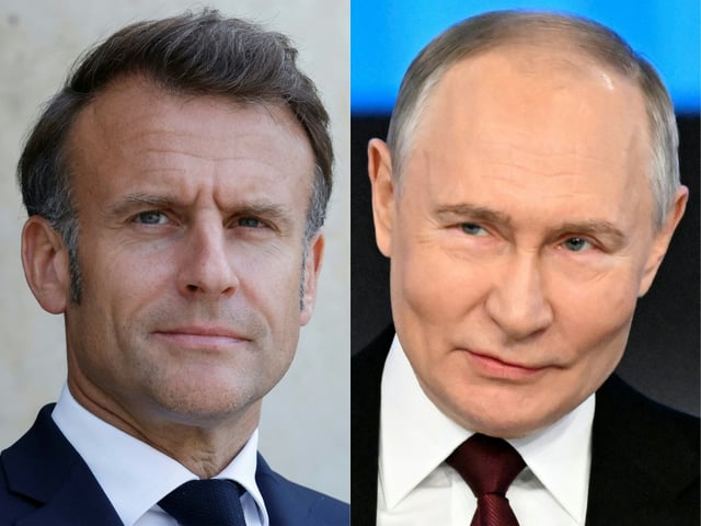 French President Emmanuel Macron urged Russian leader Vladimir Putin to agree to a ceasefire in Ukraine 'as soon as possible'