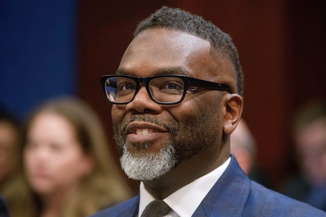 FILE - Chicago Mayor Brandon Johnson takes his seat at the witness table during a House Committee on Oversight and Government Reform hearing with Sanctuary City Mayors on Capitol Hill, March 5, 2025, in Washington. (AP Photo/Rod Lamkey, Jr.,File)