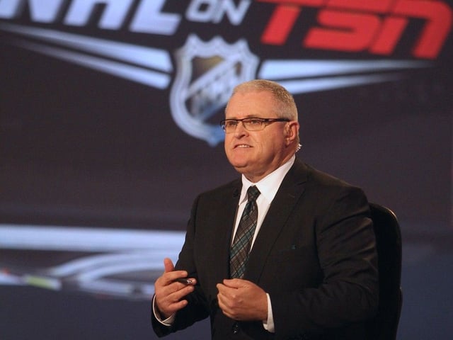 TSN analyst Bob McKenzie speaks during coverage of the NHL Draft Lottery on April 10, 2012 at the TSN Studios in Toronto, Ontario, Canada.