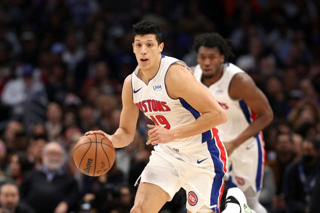 Detroit Pistons forward Simone Fontecchio, front, brings the ball down the court during the second half of an NBA basketball game against the Los Angeles Clippers, Saturday, Feb. 10, 2024, in Los Angeles. (RAUL ROMERO JR./AP Photo)