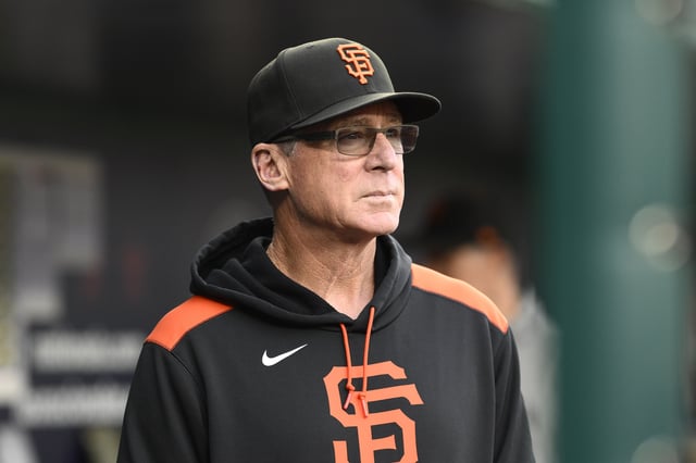 San Francisco Giants manager Bob Melvin before a baseball game against the Washington Nationals, Friday, May 23, 2025, in Washington. (AP Photo/Nick Wass)