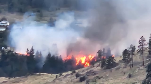 The Nikaia Creek wildfire burns west of Lytton, B.C., on June 30, 2025.