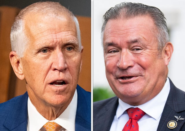 North Carolina Sen. Thom Tillis, left, and Nebraska Rep. Don Bacon are the latest Republicans to announce their retirements. (Tom Williams/CQ Roll Call file photo)
