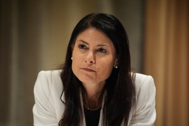 FILE - Michigan Attorney General Dana Nessel pauses during an interview with The Associated Press, Nov. 21, 2024, in Philadelphia. (AP Photo/Matt Slocum, File)