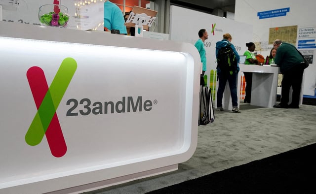 Attendees visit the 23andMe booth at the RootsTech annual genealogical event in Salt Lake City, Utah, U.S., February 28, 2019.