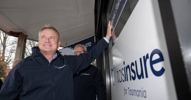Tasmanian Premier Jeremy Rockliff announces Tasinsure. Picture by Phillip Biggs.