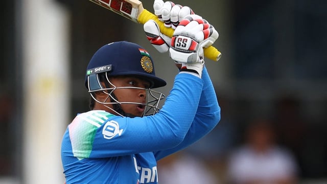 India's Vaibhav Suryavanshi in action 