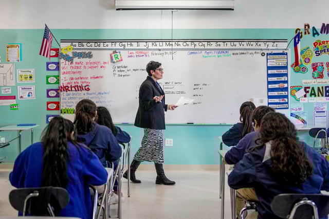 Sixth grade reading teacher at a charter school on Feb. 20, 2025 in Houston.
