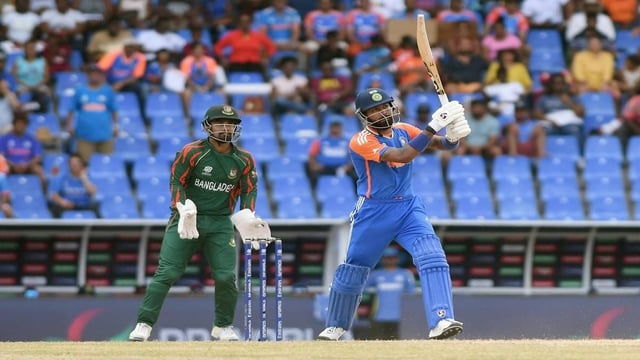 Hardik Pandya in action against Bangladesh | Image: ANI