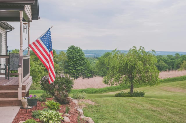 Flag flies from house