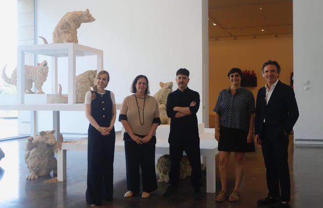 Blanca de la Torre, Pilar Tébar, Carles Àngel Saurí, Sonia Martínez y David Gómez en la inauguración de 'Escenas II: Latencias'