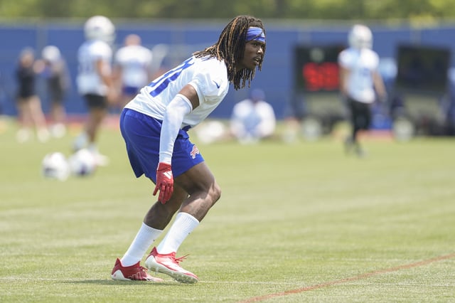 Jun 11, 2025; Orchard Park, NY, USA; Buffalo Bills cornerback Maxwell Hairston (31) works out during Minicamp at Highmark Stadium. Mandatory Credit: Gregory Fisher-Imagn Images/File Photo
