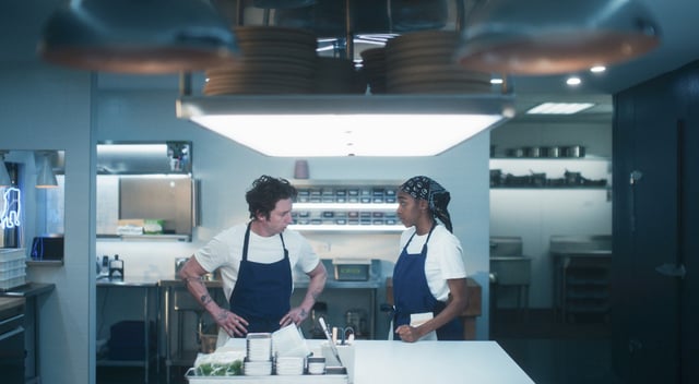Jeremy Allen White as Carmen “Carmy” Berzatto and Ayo Edebiri as Sydney Adamu in season 4 of "The Bear."