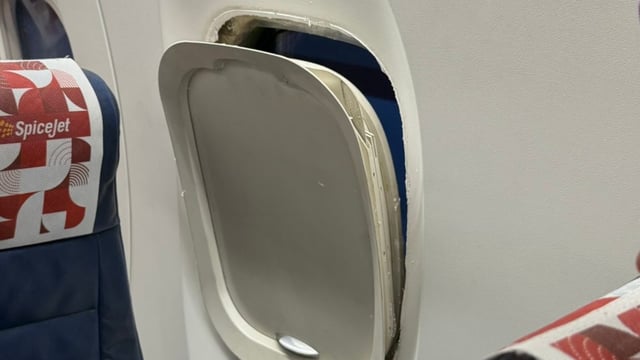 SpiceJet said the frame was fixed upon landing at the next station.