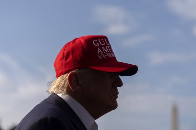 President Donald Trump speaks to the media before walking across the South Lawn of the White House to board Marine One en route to Joint Base Andrews, Md., and on to Florida, Tuesday, July 1, 2025, in Washington. (AP Photo/Mark Schiefelbein)