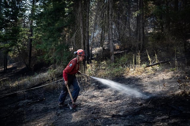 A BC Wildfire Service crew member is seen here in this file photo. There are a few wildfires burning in B.C. right now that are causing some concern for crews and residents.
