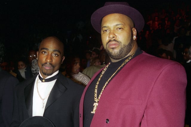 Tupac Shakur and Marion Suge Knight in 1996. In a new prison interview, Knight says Shakur pleaded to be killed after the 1996 shooting and was cremated the same night. Knight also claims some of Tupac’s ashes were rolled into a blunt and smoked by friends.