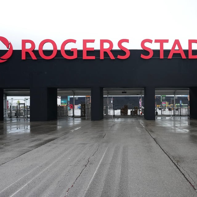 A photograph of the brand new 50000 seat Rogers Stadium front gates for concerts in Toronto on Thursday, June 26, 2025.  THE CANADIAN PRESS/Nathan Denette