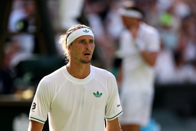 Tennis - Wimbledon - All England Lawn Tennis and Croquet Club, London, Britain - July 1, 2025 Germany's Alexander Zverev during his first round match against France's Arthur Rinderknech REUTERS/Toby Melville/File Photo