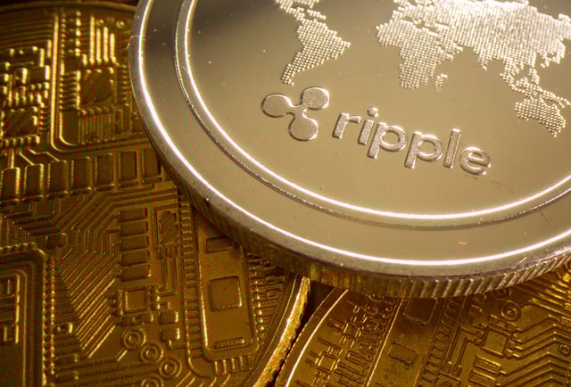 A representation of cryptocurrency Ripple is seen in this illustration taken August 6, 2021. REUTERS/Dado Ruvic/Illustration