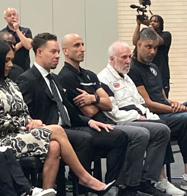 Gregg Popovich on Monday made his first public appearance since he suffered a mild stroke last November, attending the news conference to introduce Mitch Johnson as his successor as head coach of the Spurs. In the wake of Popovich&#39;s long absence last season after suffering a stroke and his subsequent retirement from coaching, the NBA decided the 77 games coached by then-interim head coach Johnson should go on his ledger and not Popovich&#39;s.