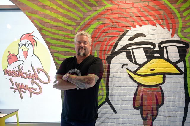 August, 30, 2018; Disney Springs, FL, USA; Chef Guy Fieri was at Chicken Guy! at Disney Springs Monday for a special ribbon-cutting ceremony.