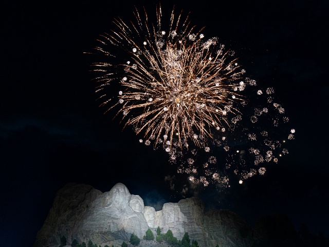 Fireworks are seen during a Fourth of July celebration with President Donald J. Trump and First Lady Melania Trump Friday, July 3, 2020, at Mount Rushmore National Memorial in Keystone, S.D. (White House Photo / Andrea Hanks)