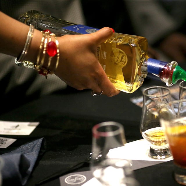 Members of the Black Bourbon Society sample whiskeys from Rabbit Hole Distillery in Louisville, Kentucky, April 28, 2019. The society organized a brunch to celebrate the history of black horse jockeys while tasting spirits at distilleries. (Aaron Borton/The New York Times)
