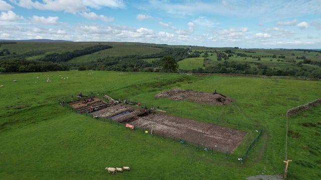 Researchers working at the Roman Magna Fort found a collection of shoes in a ditch.