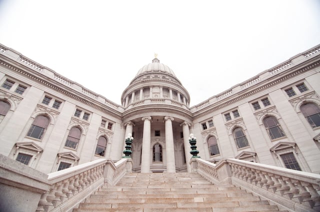 The state capitol in Madison, Wisconsin.