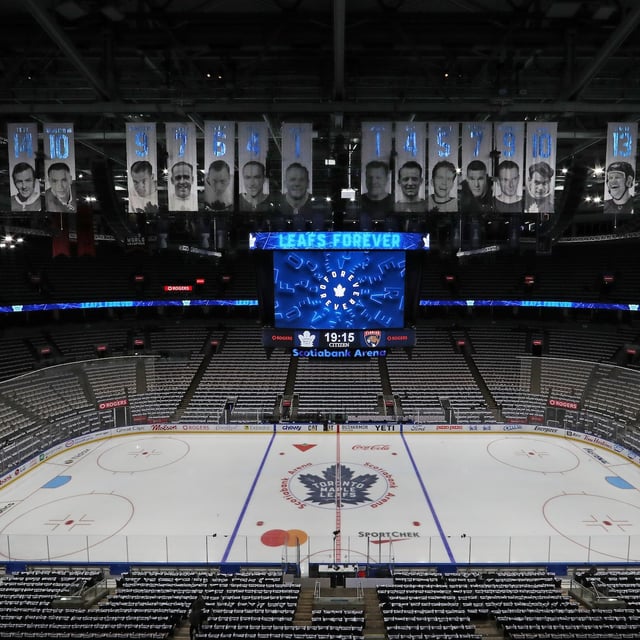 Scotiabank Arena before a Toronto Maple Leafs game in May. Rogers has closed a deal to become the majority owner of the parent company of sports teams including the Maple Leafs, Toronto Raptors and Toronto Argonauts.