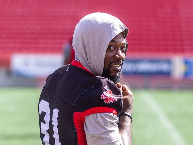  Calgary Stampeders linebacker Kyle Wilson was photographed during practice at McMahon Stadium on Wednesday, July 2, 2025.