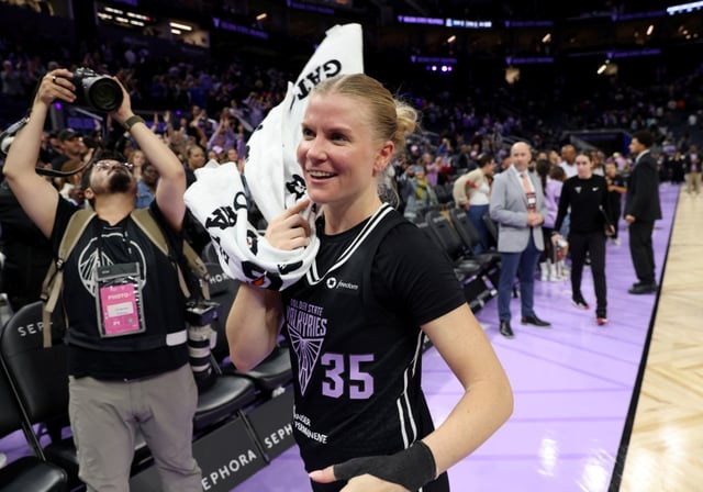 Golden State Valkyries’ Julie Vanloo #35 walks off the court after their 83-82 their WNBA pre-season loss to the Los Angeles Sparks at the Chase Center in San Francisco, Calif., on Tuesday, May 6, 2025. (Jane Tyska/Bay Area News Group)