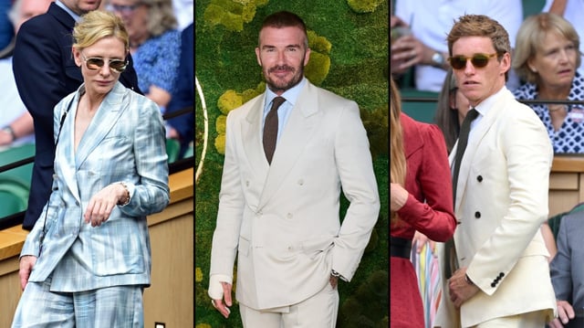 Cate Blanchett, David Beckham and Eddie Redmayne at Wimbledon