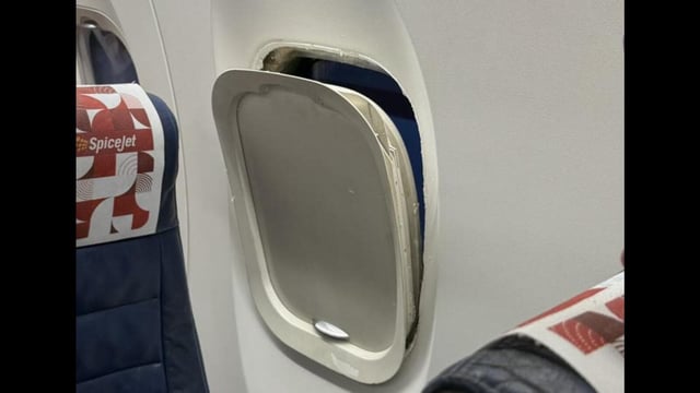 The airline clarified that there was no cabin depressurisation as the outer layers of the windowpane remained intact and passenger safety was not compromised. (HT PHOTO)