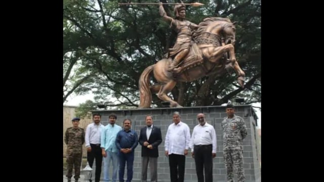 The 13.5-foot-tall, 4,000-kg bronze statue has been donated to the NDA by the Shreemath Thorle Bajirao Peshwa Pratishthan. (HT FILE)