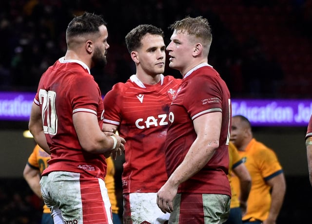 Rugby Union - International - Wales v Australia - Principality Stadium, Cardiff, Wales, Britain - November 26, 2022 Wales' Josh Macleod and teammates look dejected after the match REUTERS/Rebecca Naden/File Photo
