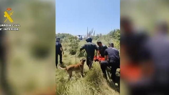 Fue evacuado en helicóptero al centro de salud de Bellreguard debido al grave estado de deshidratación e insolación que sufría