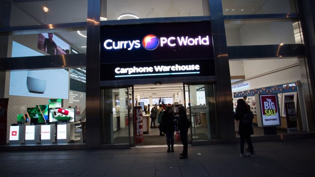 Currys has more than 300 shops in Britain and said it would continue to invest in upgrading them