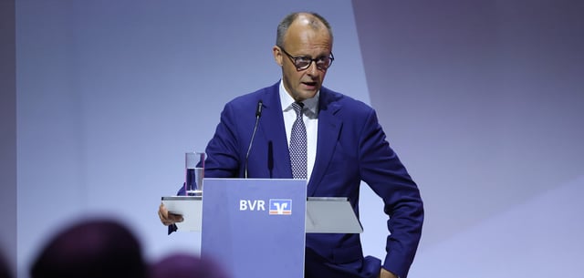 Kanzler Merz während seiner Rede