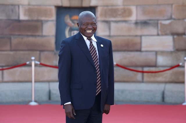 Former Deputy President of South Africa David Mabuza poses for a photo as he arrives ahead of the inauguration of South Africa's Cyril Ramaphosa as President at the Union Buildings in Pretoria on June 19, 2024.     PHILL MAGAKOE/Pool via REUTERS/File Photo