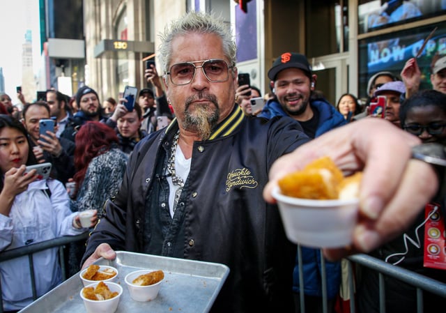 Guy Fieri at the opening of his new restaurant "Chicken Guy!" in Times Square on Feb. 26, 2025, in New York City.
