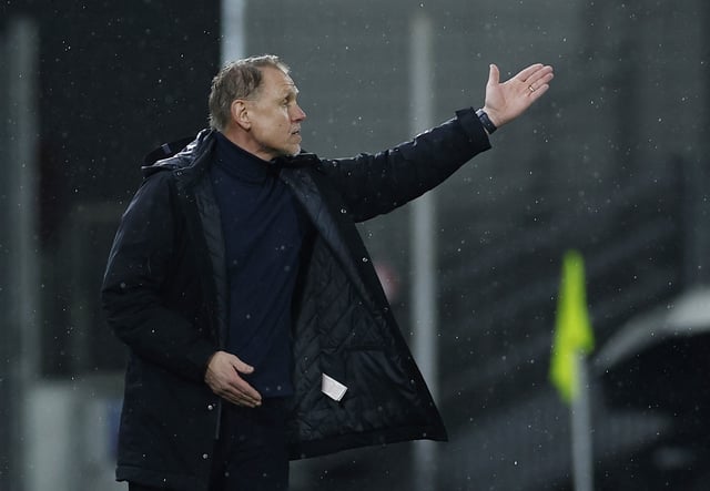 Soccer Football - Women's Nations League - League A - Italy v Denmark - Stadium Alberto Picco, La Spezia, Italy - February 25, 2025 Denmark coach Andree Jeglertz reacts REUTERS/Ciro De Luca/File Photo