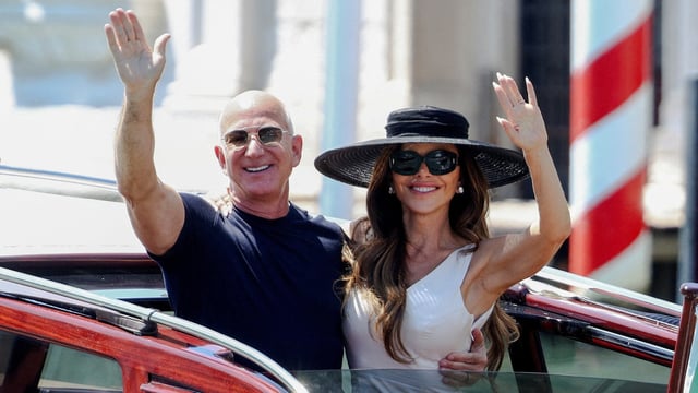 File photo of Jeff Bezos and Lauren Sanchez
