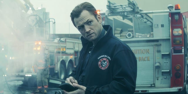 Taron Egerton as Dave Gudsen in Smoke.