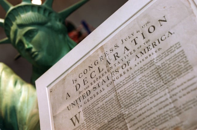 An original copy of the Declaration of Independence on display in 2000. (BANG archive)