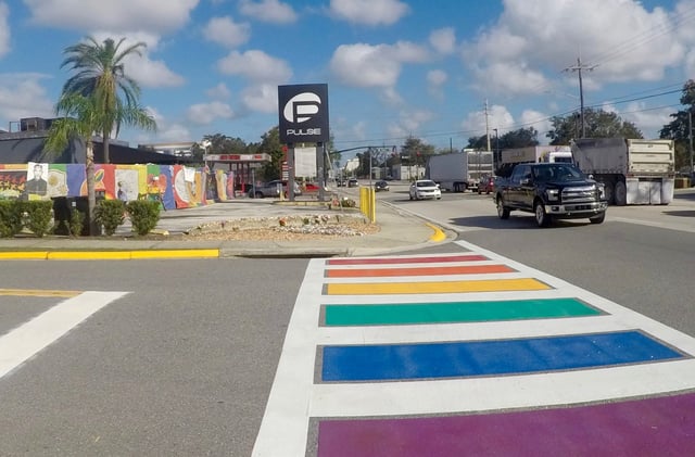 DCIM122GOPROG0315212.JPG



User Upload Caption: A rainbow crosswalks was installed on West Esther Street next to Pulse Nightclub on October 11, 2017. (Todd Stewart/Orlando Sentinel)