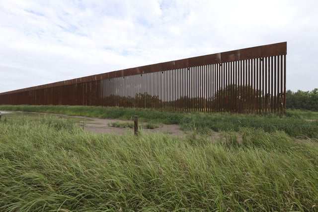 A border wall section stands on July 14, 2021, near La Grulla, Texas, in Starr County.