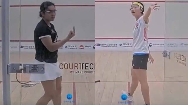 Pakistan Squash Player Middle Finger | Image: X/@MeghUpdates Screengrab