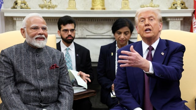 US President Donald Trump with Indian Prime Minister Narendra Modi at the White House in Washington earlier this year.
